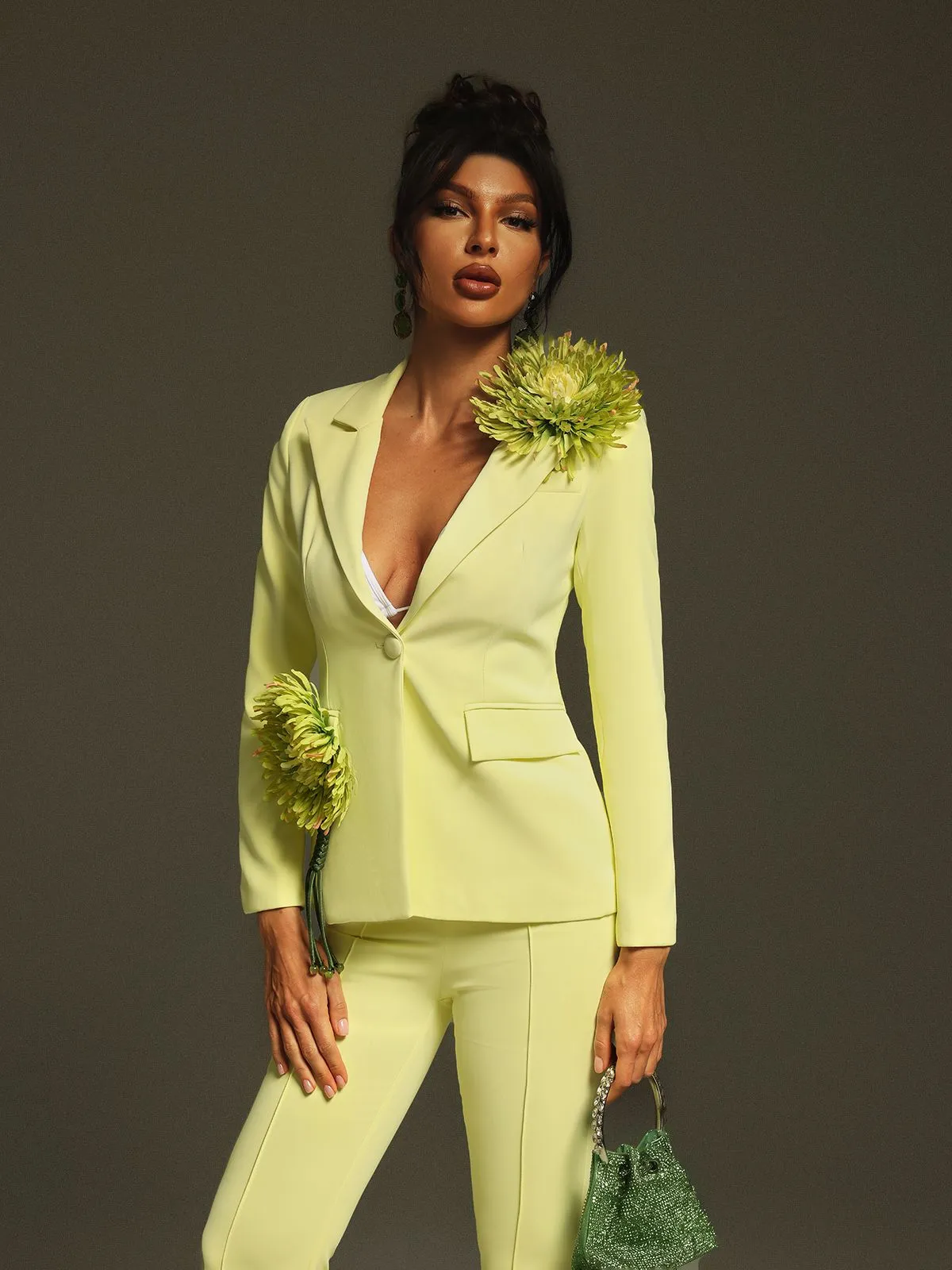 Jamaun Long Sleeve Flower Blazer Set sold by Mew Mews