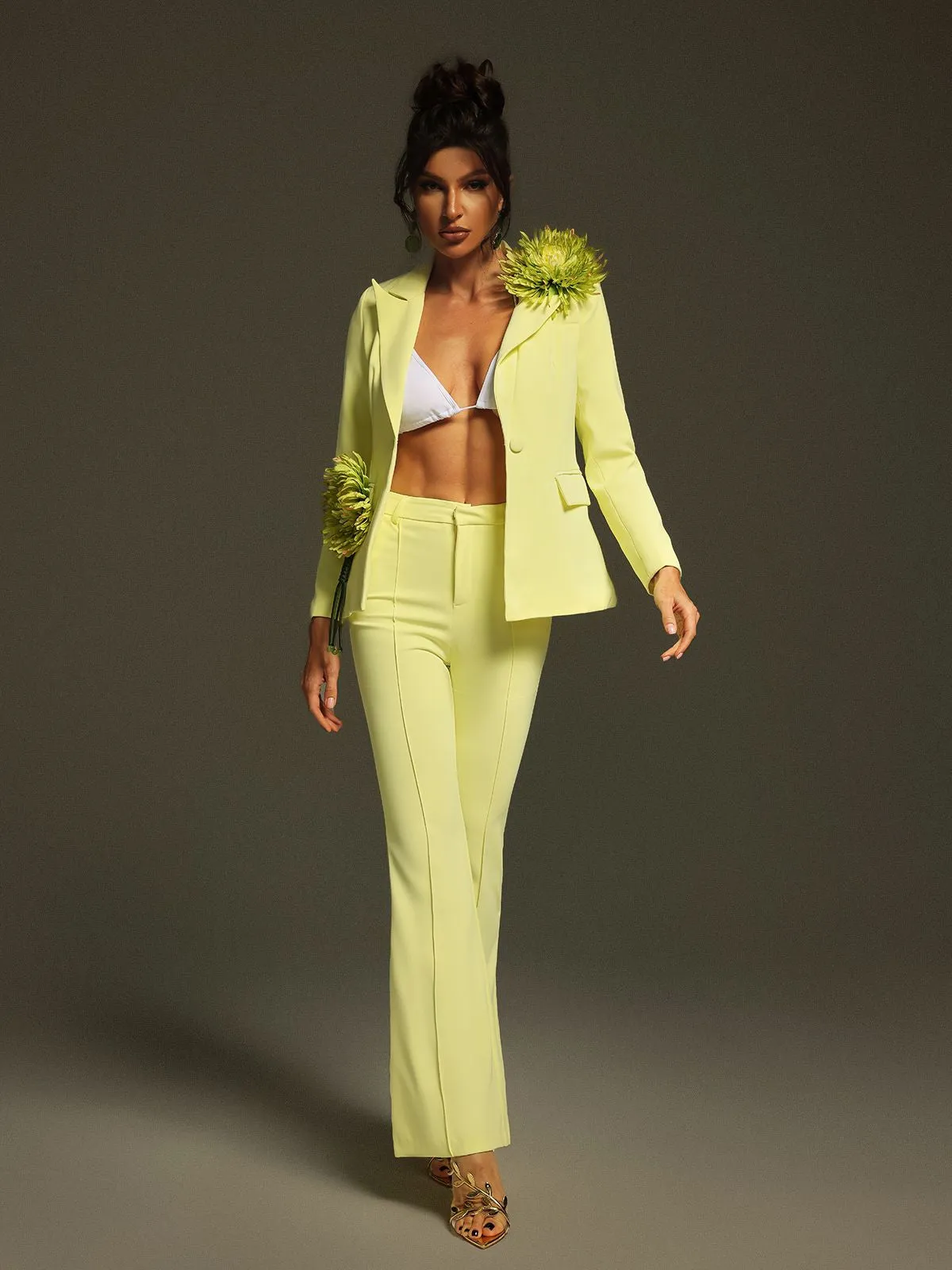 Jamaun Long Sleeve Flower Blazer Set sold by Mew Mews product image thumbnail 3