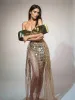 Daryle Off Shoulder Sequin Split Maxi Dress sold by Mew Mews