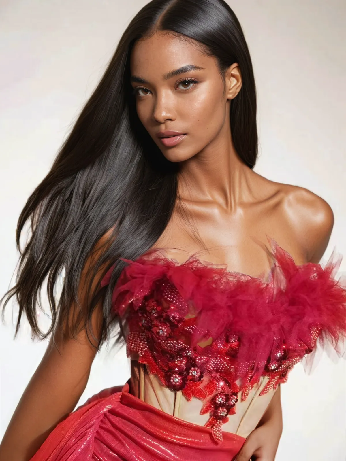 Betsey Feather Trimmed Corset Skirt Set sold by Mew Mews product image thumbnail 3