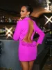 Dacre Back Cutout Flower Blazer In Hot Pink sold by Mew Mews