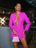 Dacre Back Cutout Flower Blazer In Hot Pink sold by Mew Mews