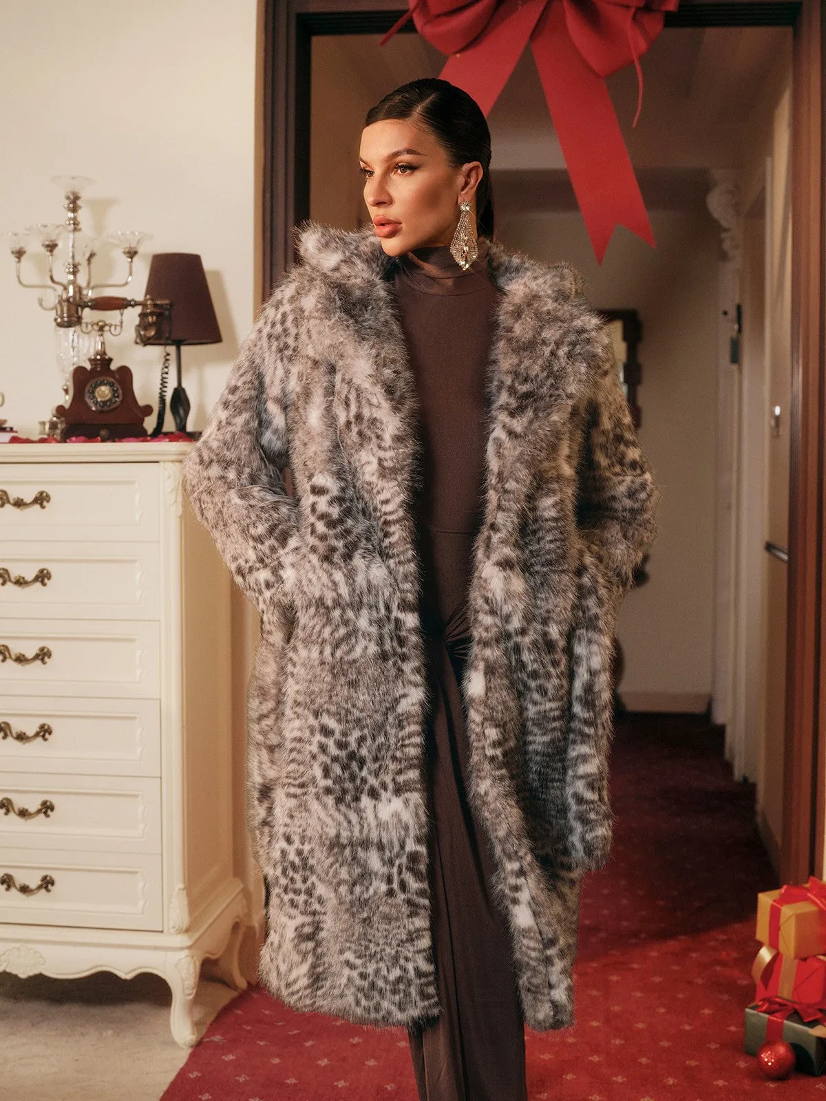 Tavares Leopard Faux Fur Coat sold by Mew Mews product image thumbnail 2