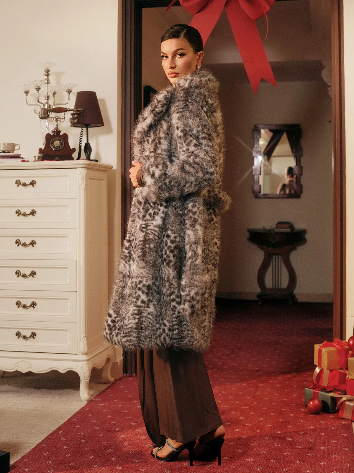 Tavares Leopard Faux Fur Coat sold by Mew Mews product image thumbnail 4
