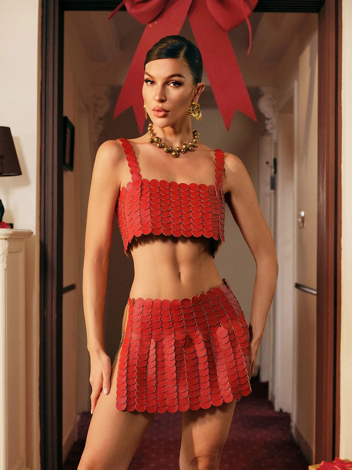 Mckie Leather Circle Chainmail Skirt Set sold by Mew Mews