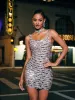 Yeats Spaghetti Rhinestone Mini Dress sold by Mew Mews
