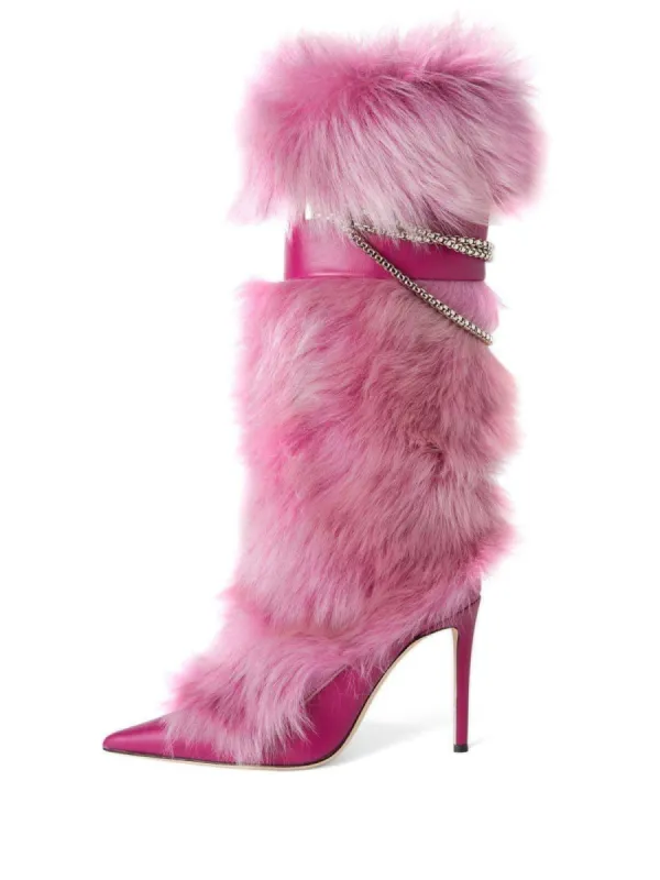 Bahar Faux Fur Boots made by Mew Mews