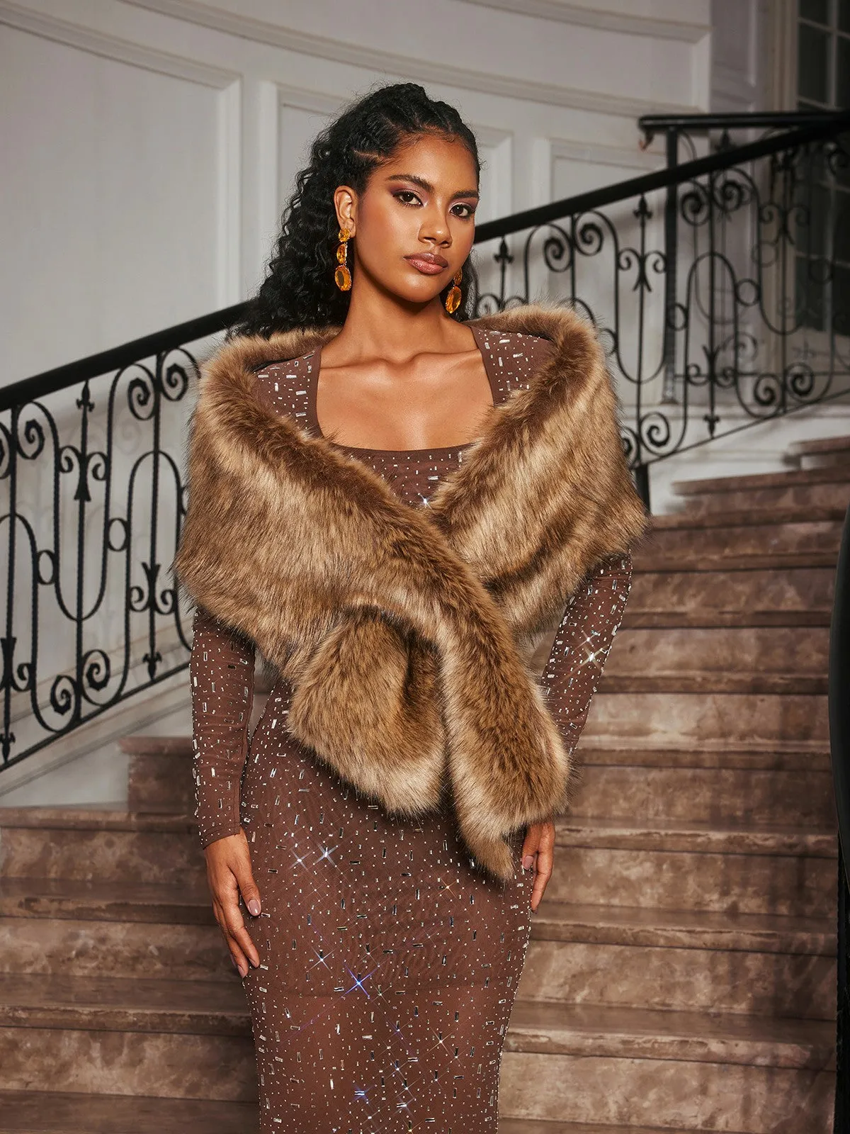 Günther Faux Fur Wrap sold by Mew Mews product image thumbnail 2