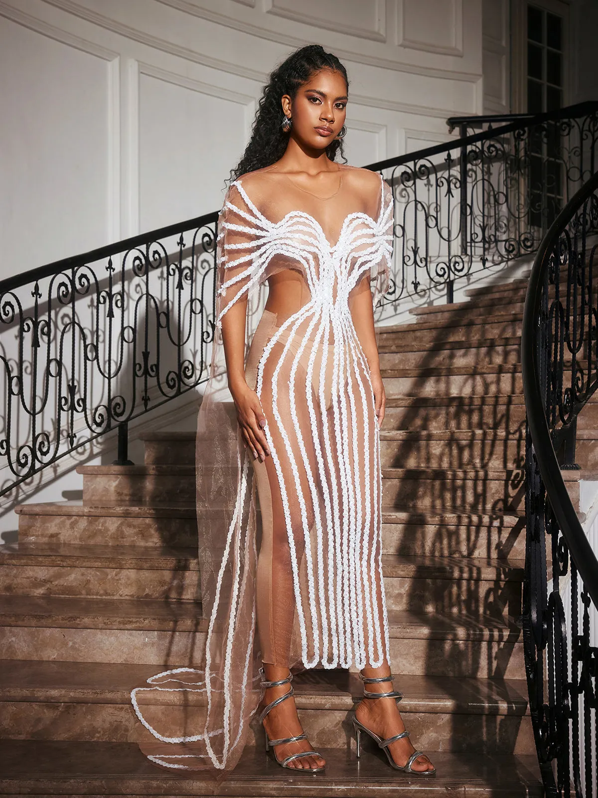 Blysse Cutout Sequin Embellished Maxi Dress sold by Mew Mews product image thumbnail 5