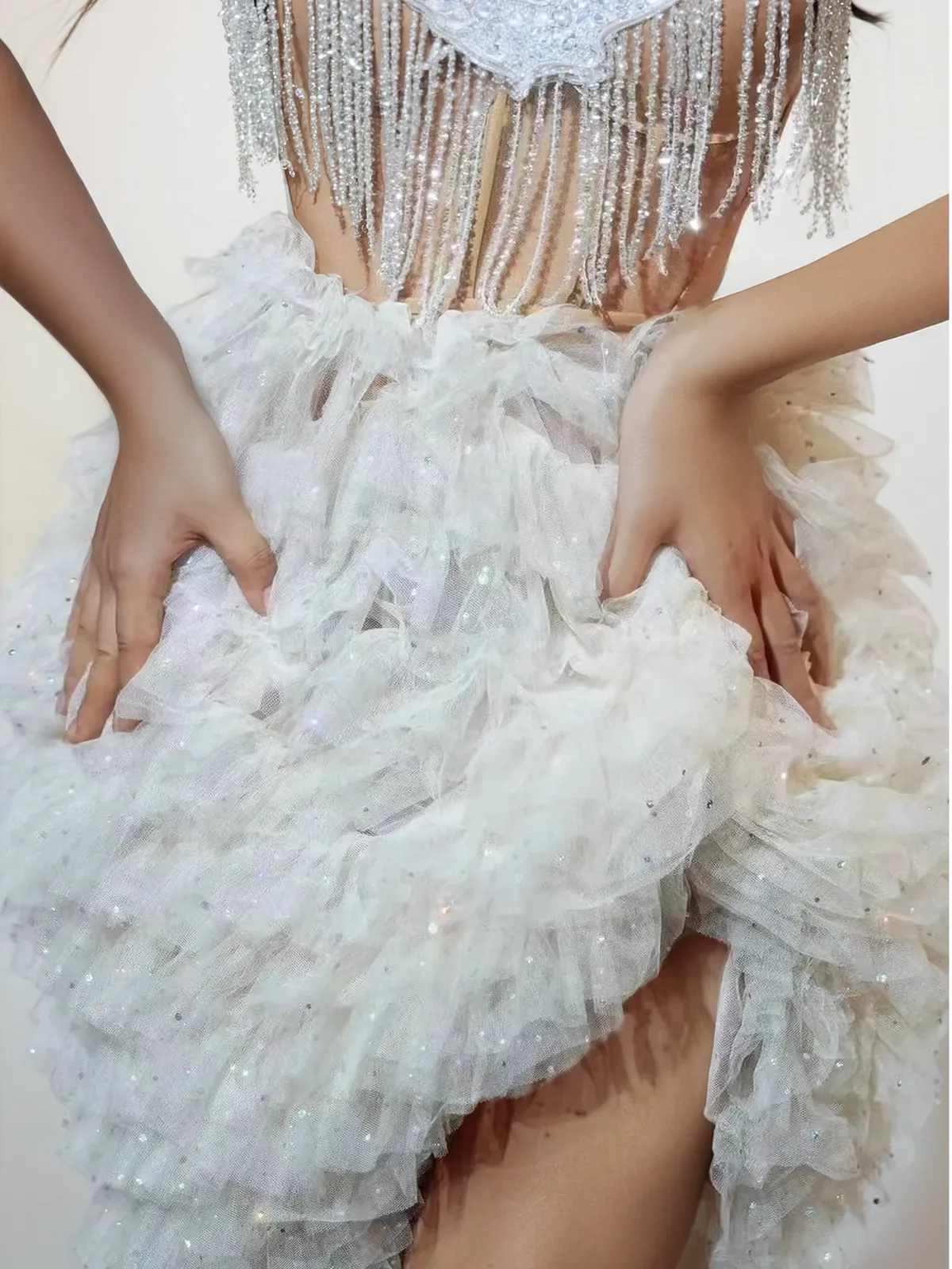 Colvert Halterneck Fringe Tulle Skirt Set sold by Mew Mews product image thumbnail 5