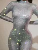 Chaylee Long Sleeve Rhinestone Jumpsuit sold by Mew Mews