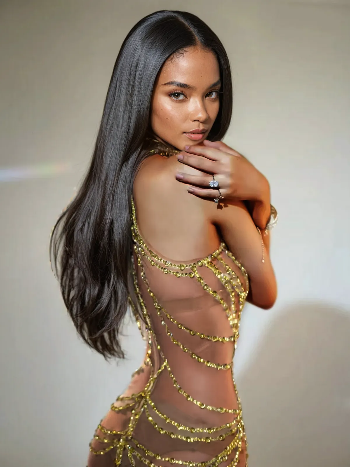 Olisa Halterneck Rhinestone Maxi Dress sold by Mew Mews product image thumbnail 3