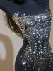 Chesten Long Sleeve Rhinestone Embellished Jumpsuit sold by Mew Mews