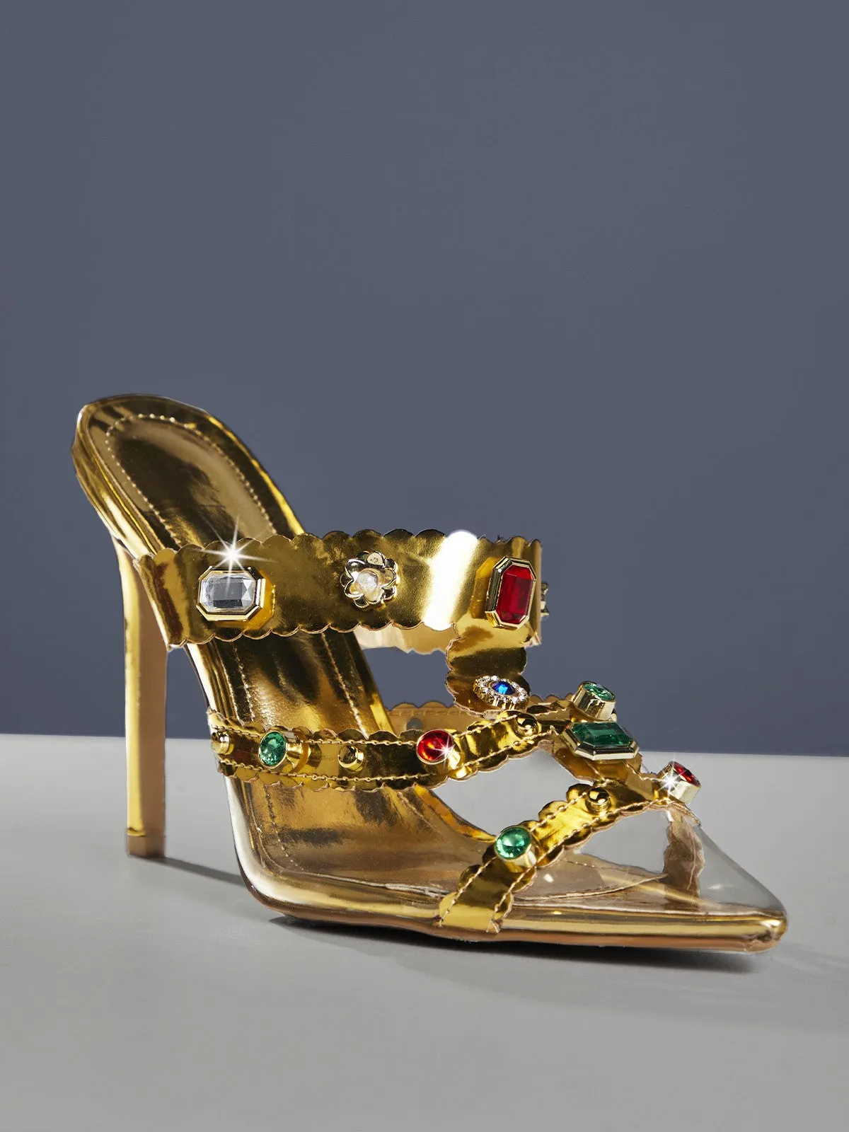 Adamma Rhinestone Sandals sold by Mew Mews product image thumbnail 2
