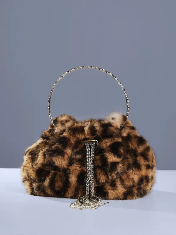 Adaja Leopard Faux Fur Bag made by Mew Mews