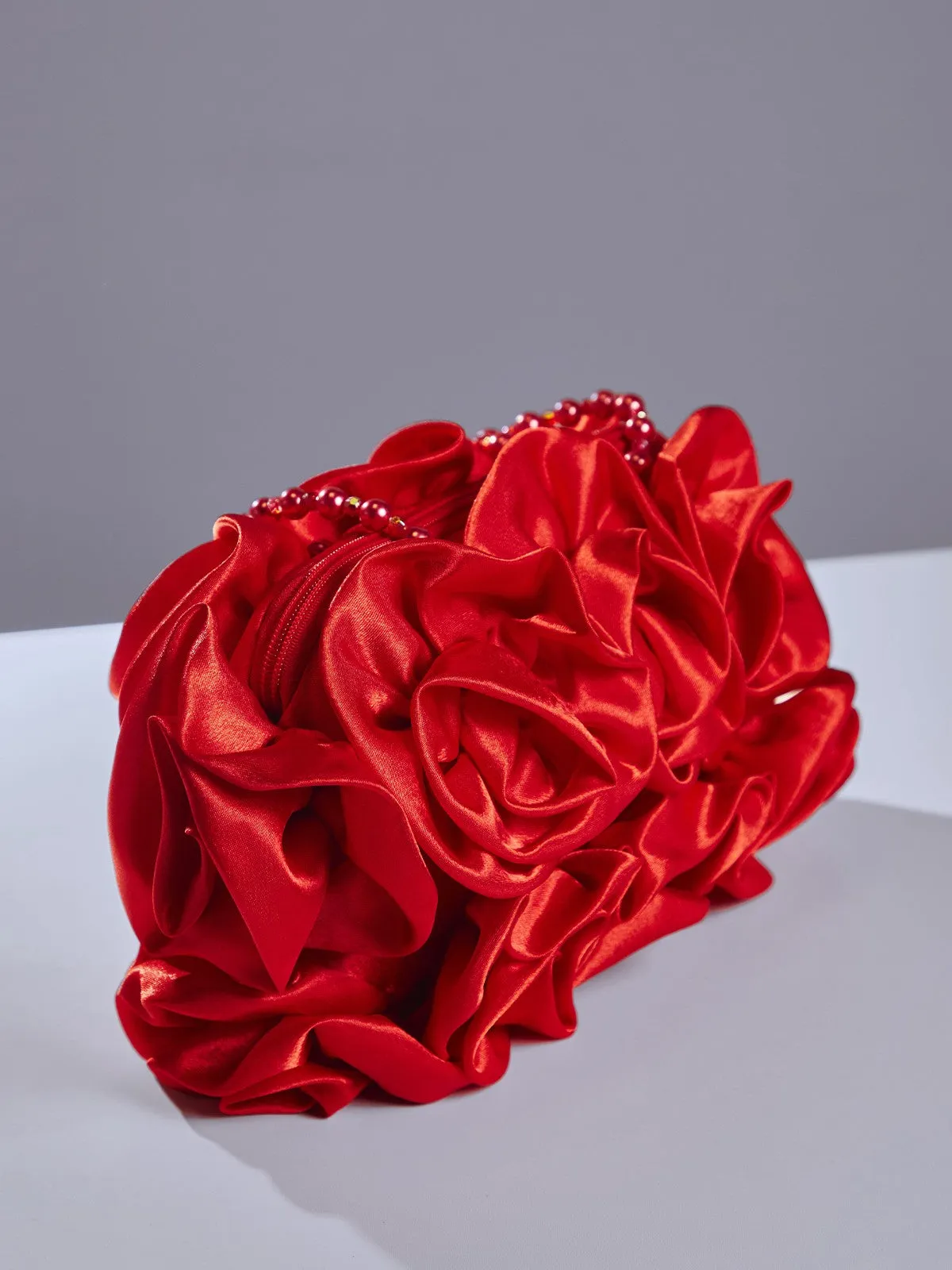 Adahy Flower Satin Bag In Red sold by Mew Mews product image thumbnail 3