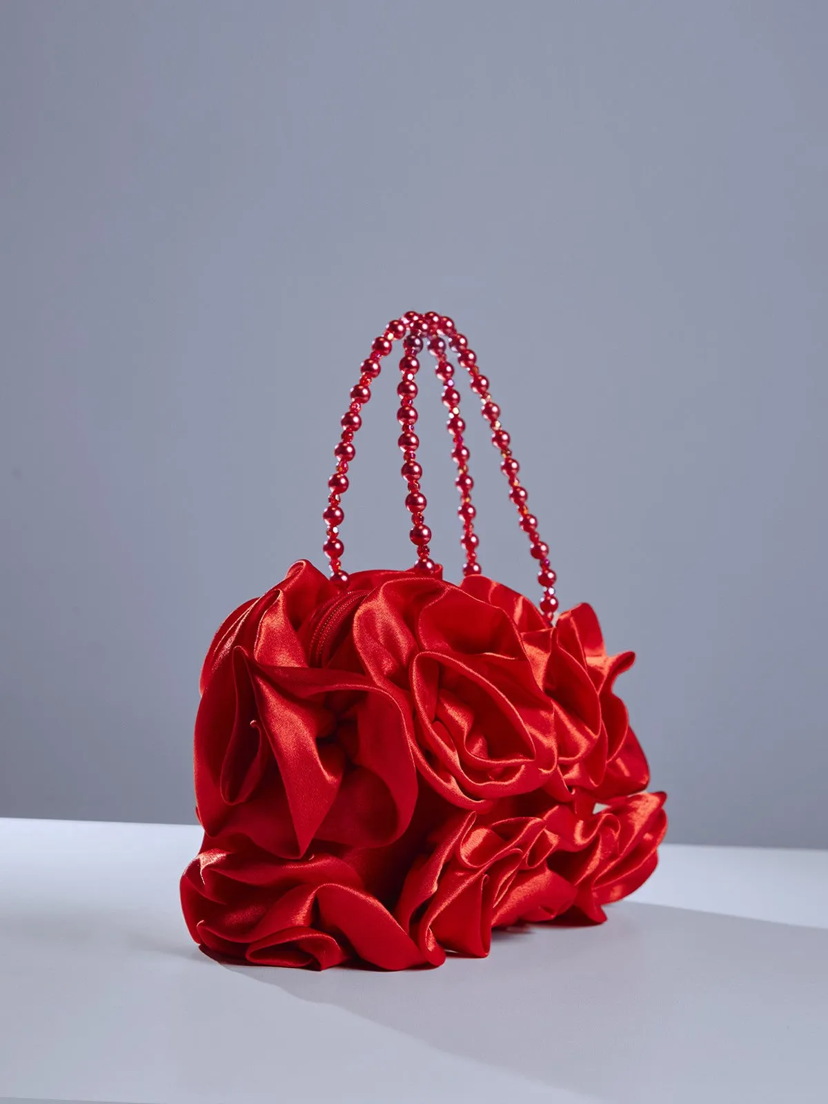 Adahy Flower Satin Bag In Red sold by Mew Mews product image thumbnail 4