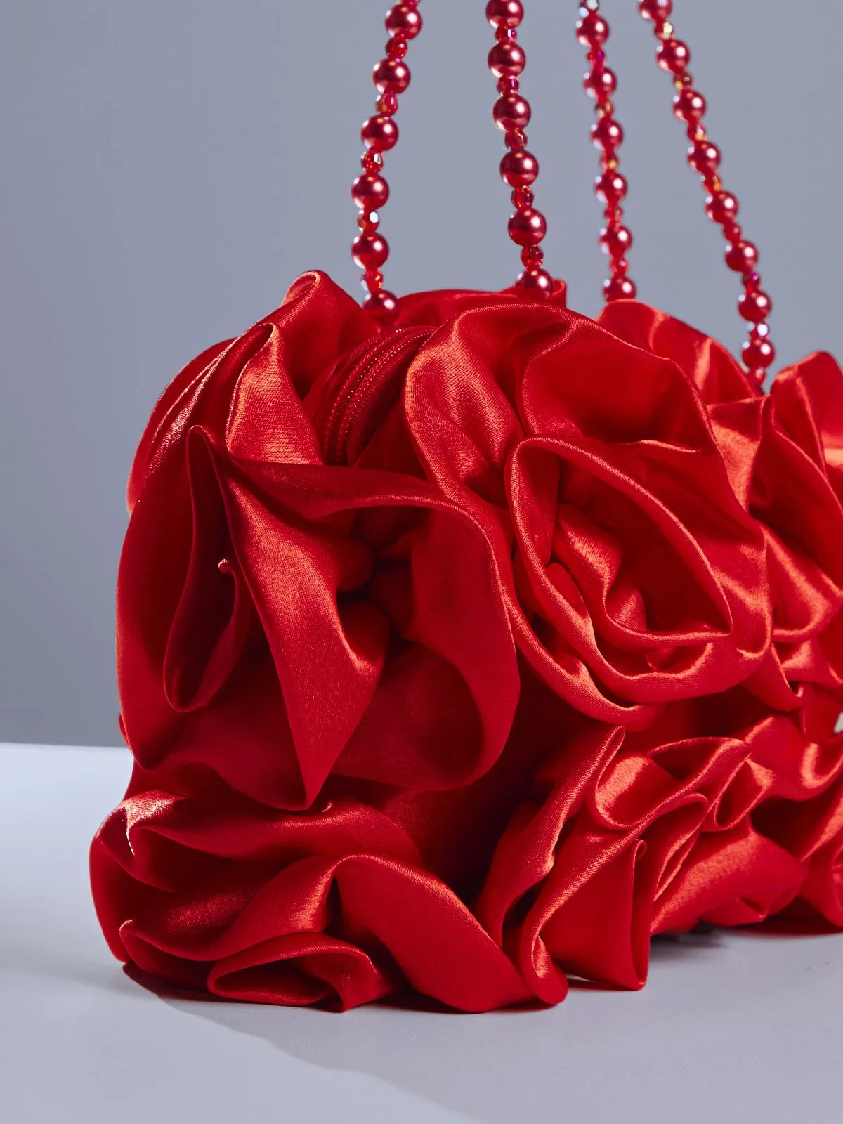 Adahy Flower Satin Bag In Red sold by Mew Mews product image thumbnail 2