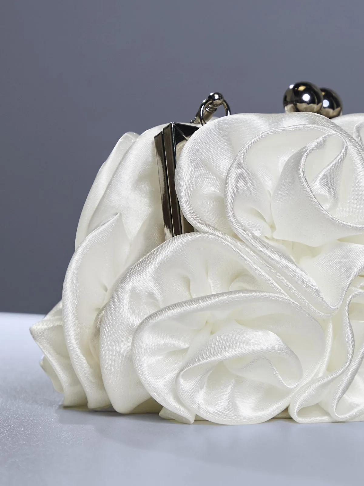 Adahy Flower Satin Bag In White sold by Mew Mews product image thumbnail 3