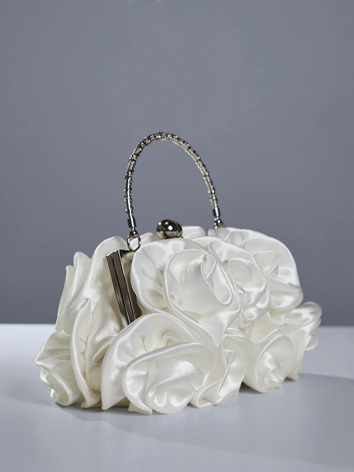 Adahy Flower Satin Bag In White sold by Mew Mews product image thumbnail 4