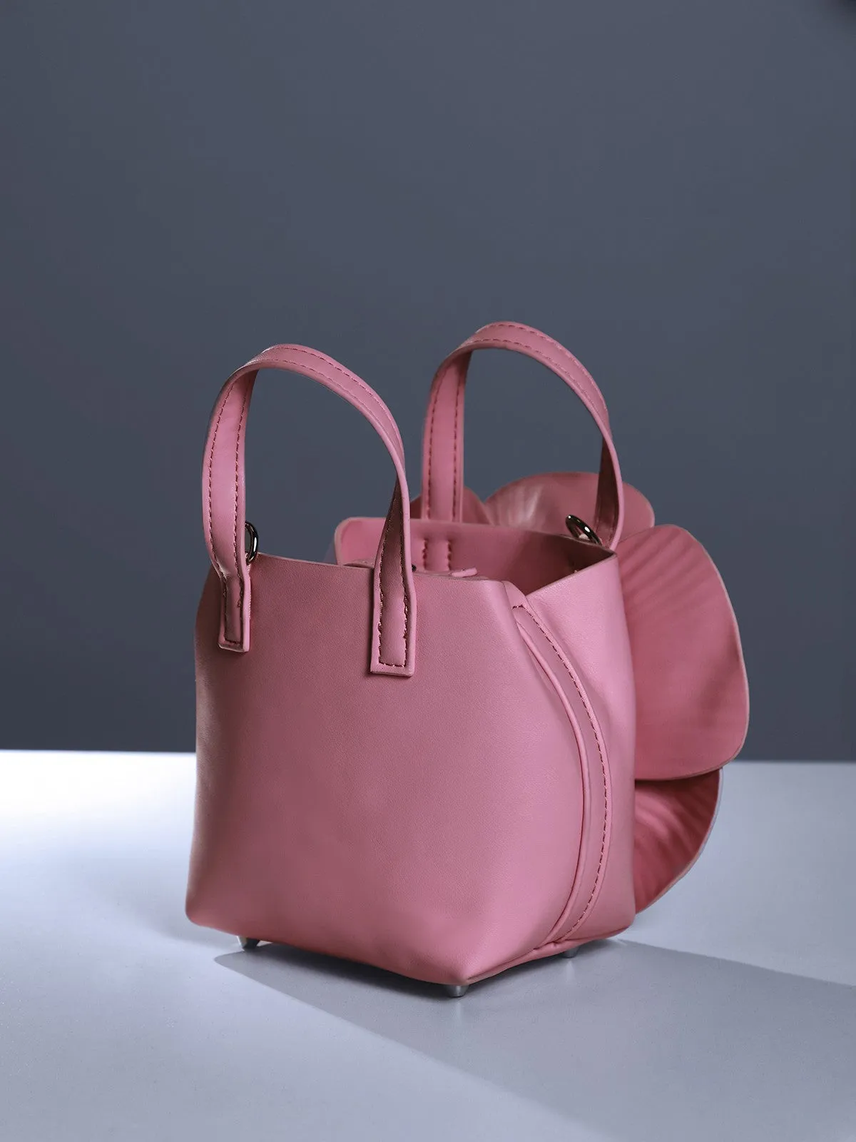 Acsah Leather Flower Bag In Pink sold by Mew Mews product image thumbnail 4