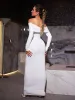 Anneke Off Shoulder Ruched Maxi Dress sold by Mew Mews
