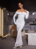 Anneke Off Shoulder Ruched Maxi Dress sold by Mew Mews