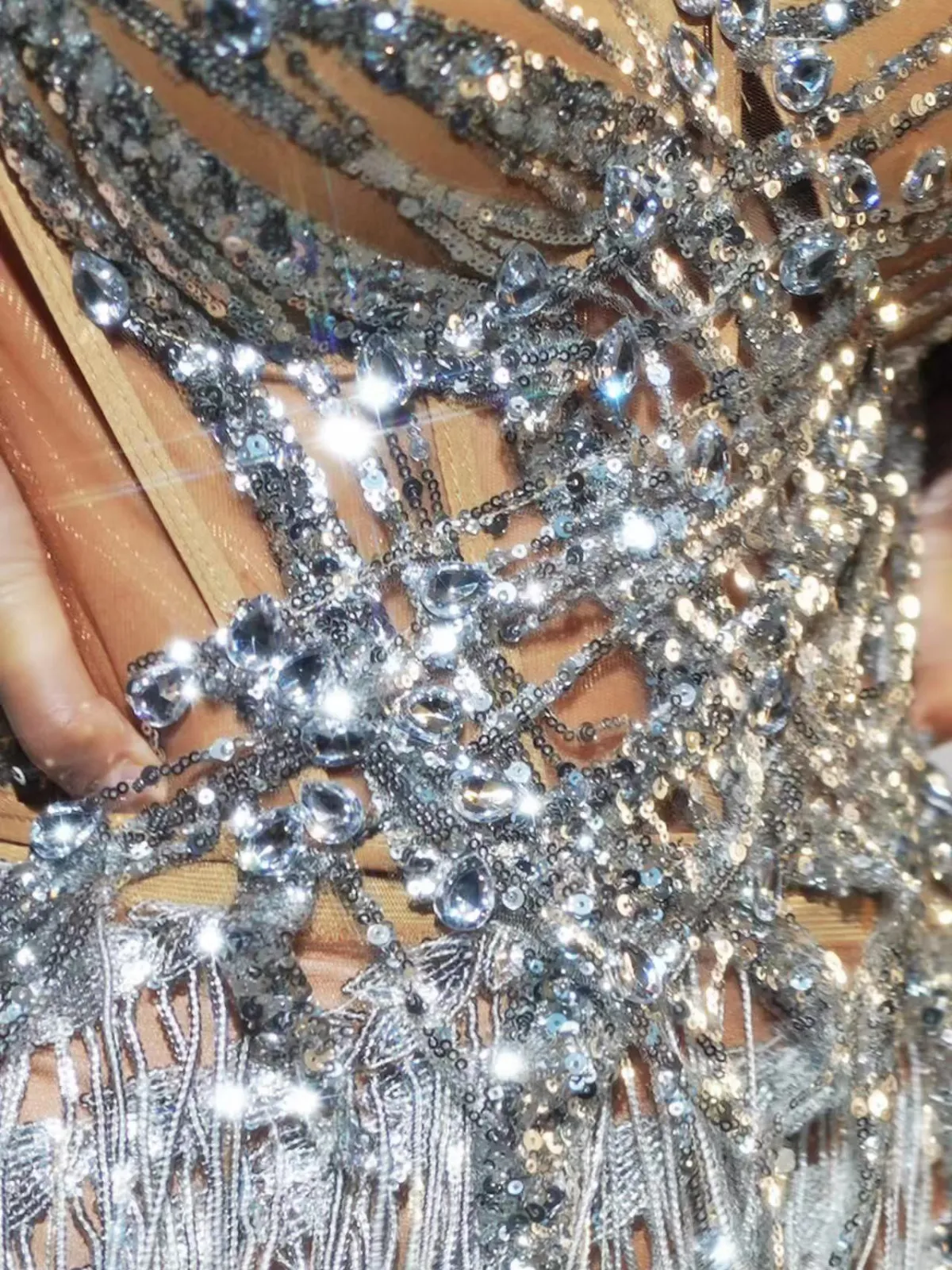 Safiya Strapless Rhinestone Midi Dress sold by Mew Mews product image thumbnail 3