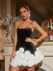 Ifama Strapless Flower Velvet Mini Dress sold by Mew Mews