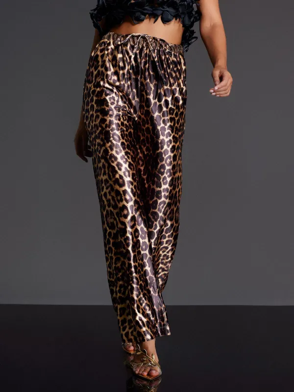 Enabarri Leopard Satin Pants sold by Mew Mews