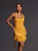 Emmot Halterneck Fringe Mini Dress sold by Mew Mews