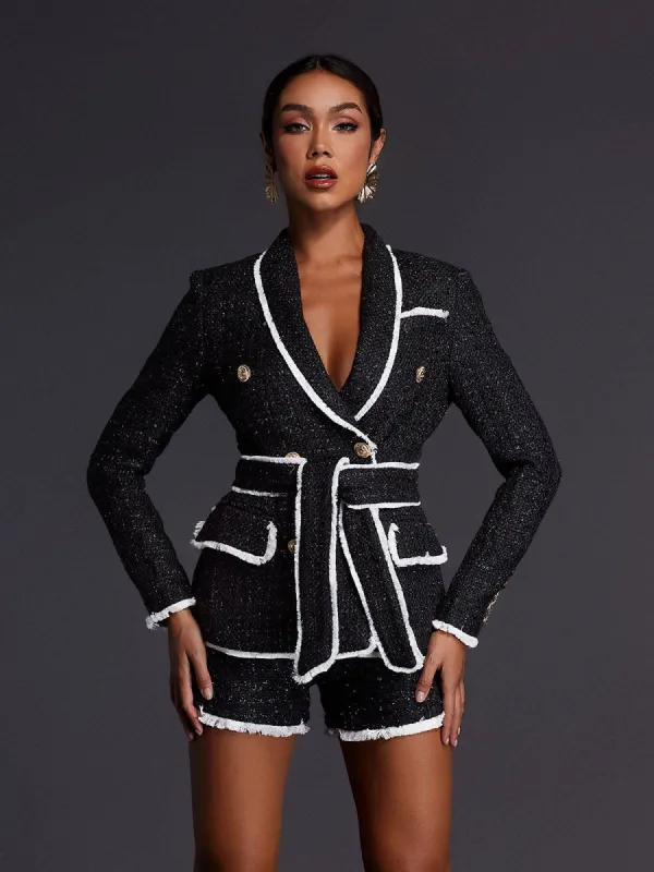 Emmeton Long Sleeve Tweed Blazer Set sold by Mew Mews