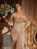 Harva Off Shoulder Diamond Mesh Maxi Dress sold by Mew Mews