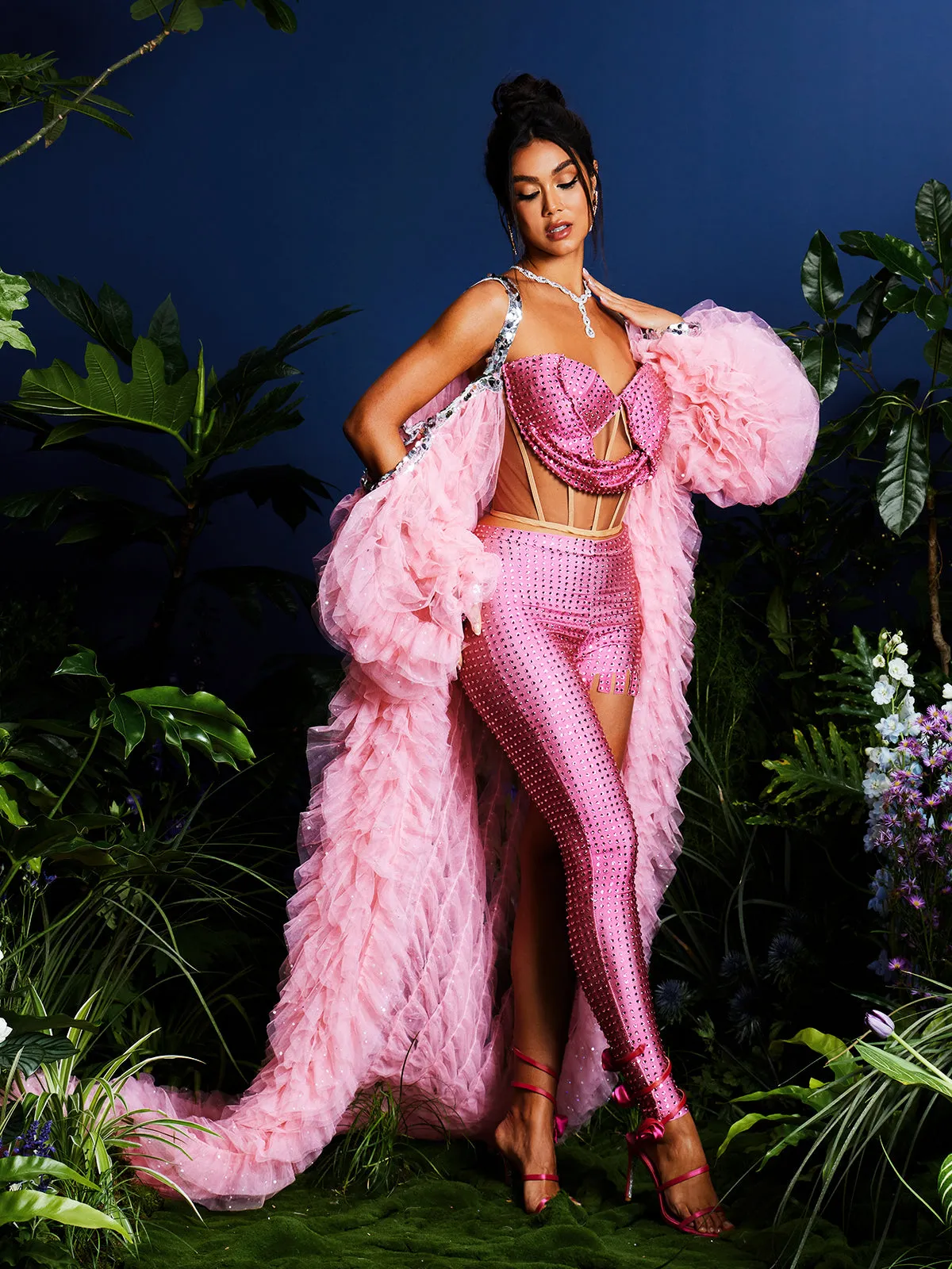 Shaquanna Tulle Coat In Pink sold by Mew Mews