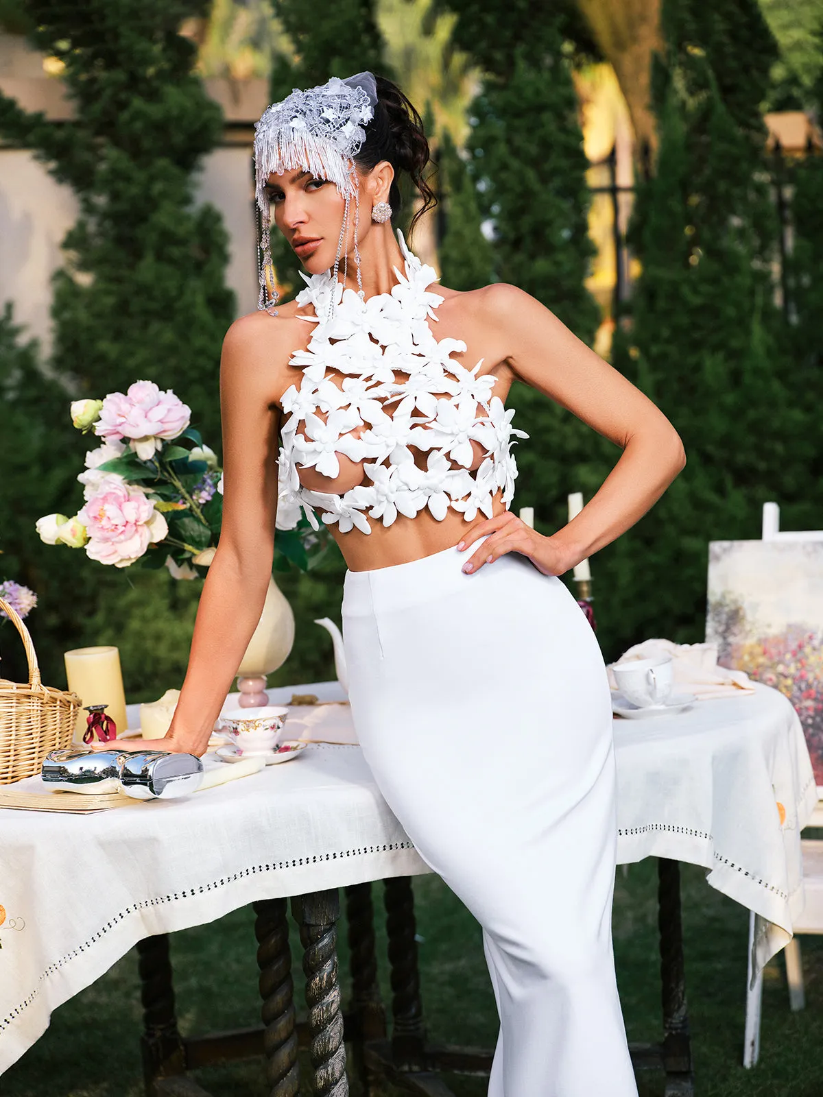 Eckhart Halterneck Flower Skirt Set sold by Mew Mews product image thumbnail 5