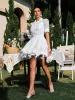 Dansby Flower Fringe Skirt Set In White sold by Mew Mews
