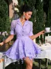 Dansby Flower Fringe Skirt Set In Lilac sold by Mew Mews