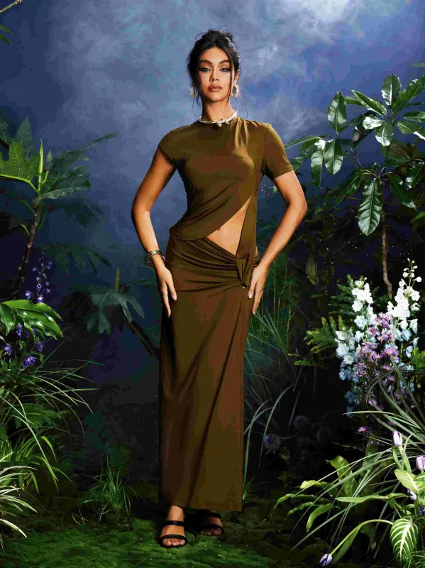 Zagiri Short Sleeve Cutout Maxi Dress made by Mew Mews