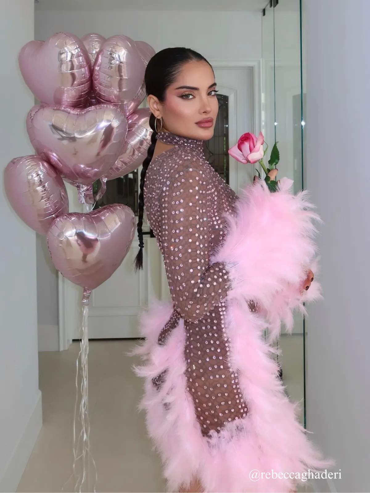 Braylene Rhinestone Feather Trimmed Mini Dress sold by Mew Mews product image thumbnail 5