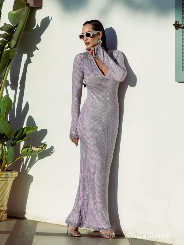Stanton V Neck Glitter Maxi Dress sold by Mew Mews