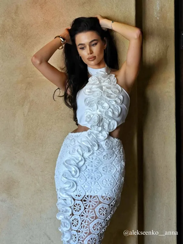 Festus Halterneck Cutout Bandage Maxi Dress sold by Mew Mews