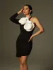 Vyntor One Shoulder Flower Mini Dress sold by Mew Mews