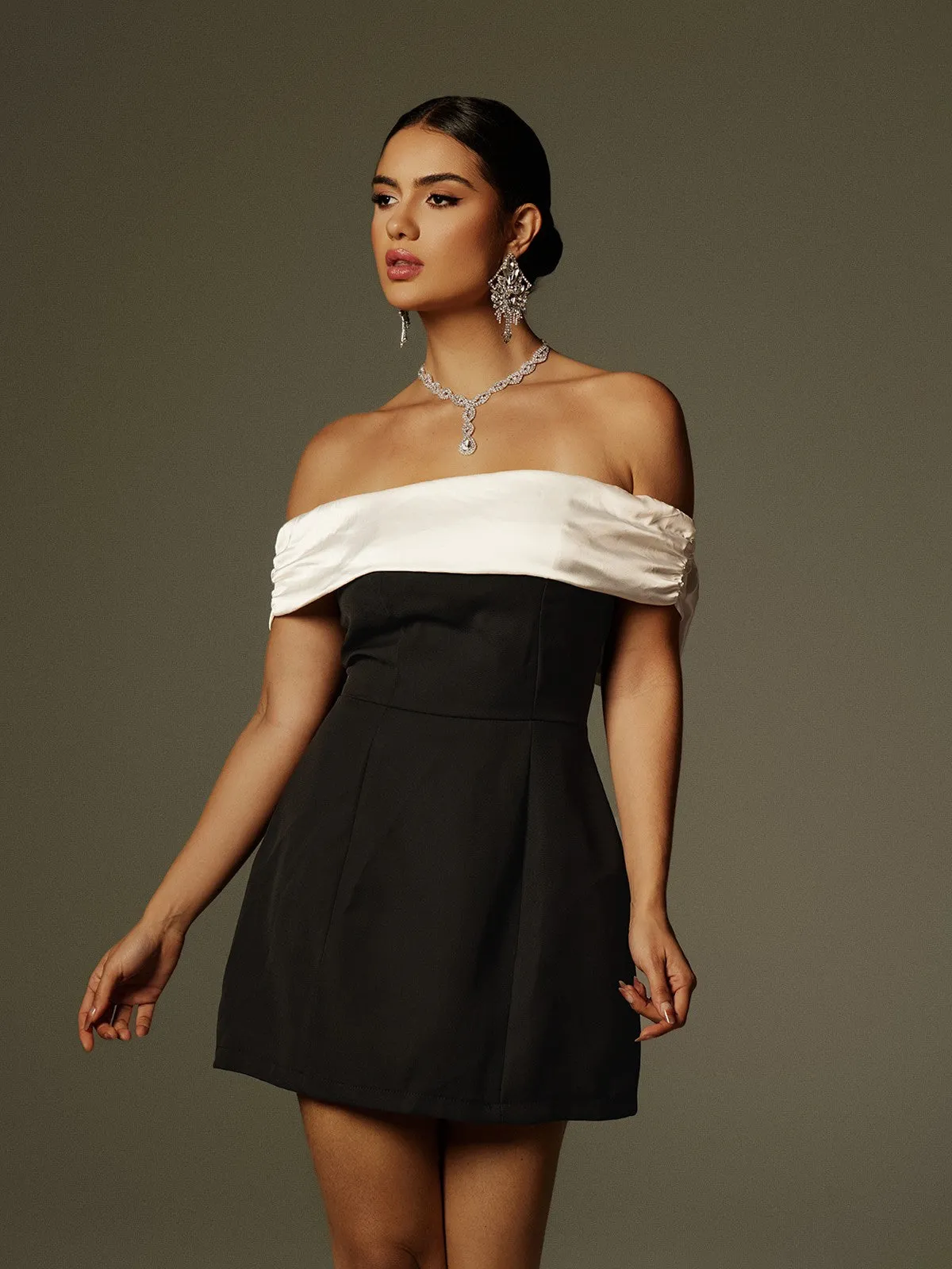 Xylia Off Shoulder Bow Mini Dress sold by Mew Mews product image thumbnail 2