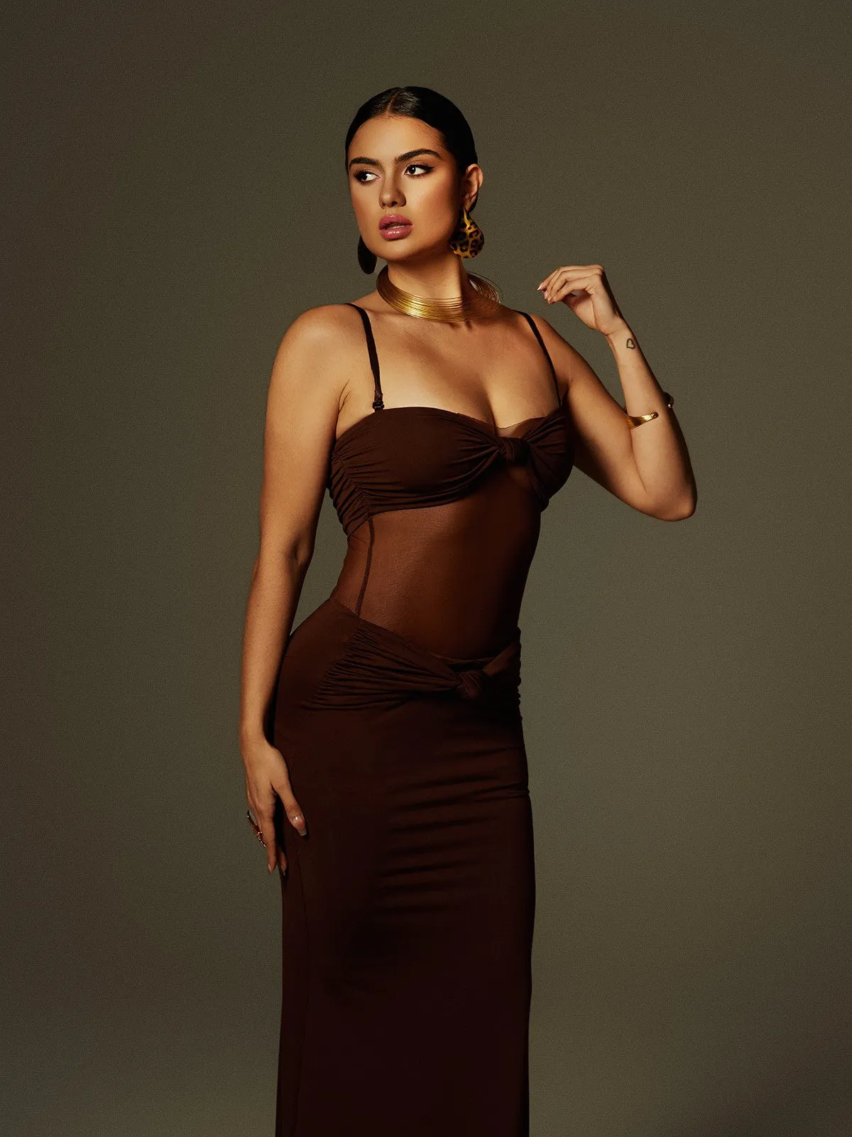 Australis Spaghetti Bow Twisted Maxi Dress sold by Mew Mews product image thumbnail 5