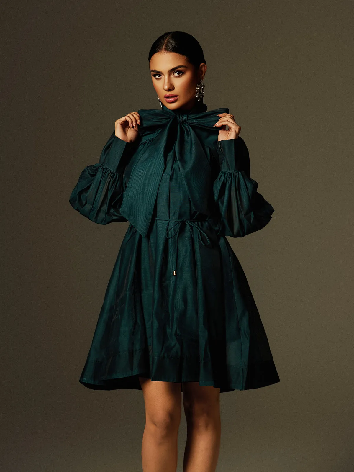 Caelan Long Sleeve Lace Up Mini Dress sold by Mew Mews