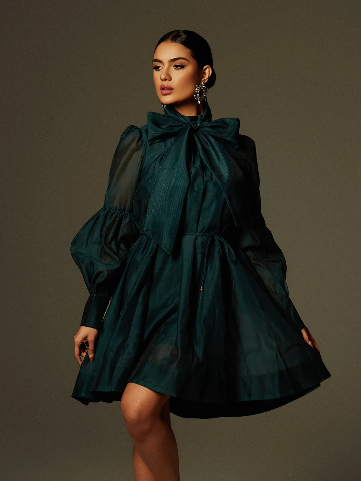 Caelan Long Sleeve Lace Up Mini Dress sold by Mew Mews product image thumbnail 2