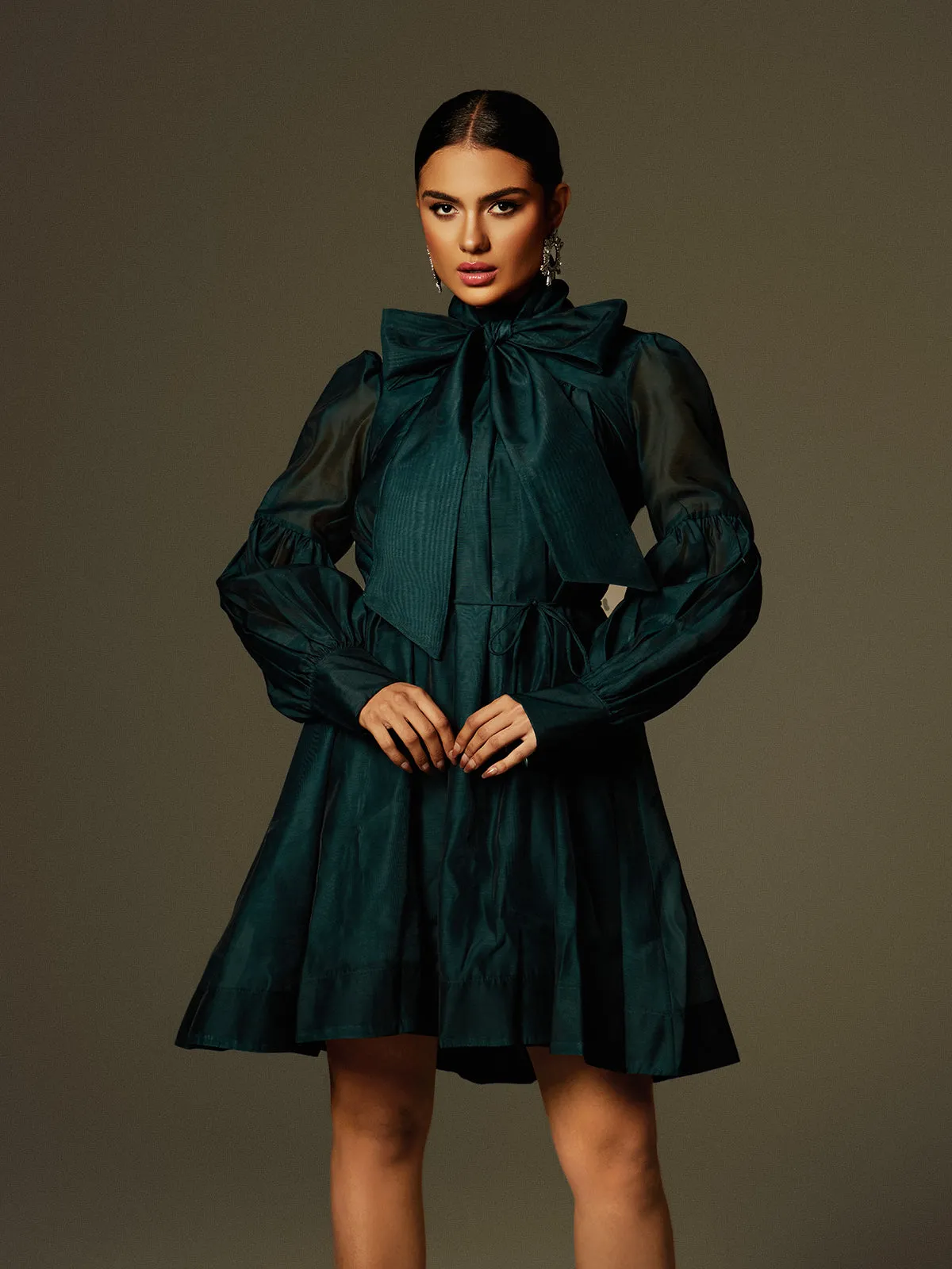 Caelan Long Sleeve Lace Up Mini Dress sold by Mew Mews product image thumbnail 5