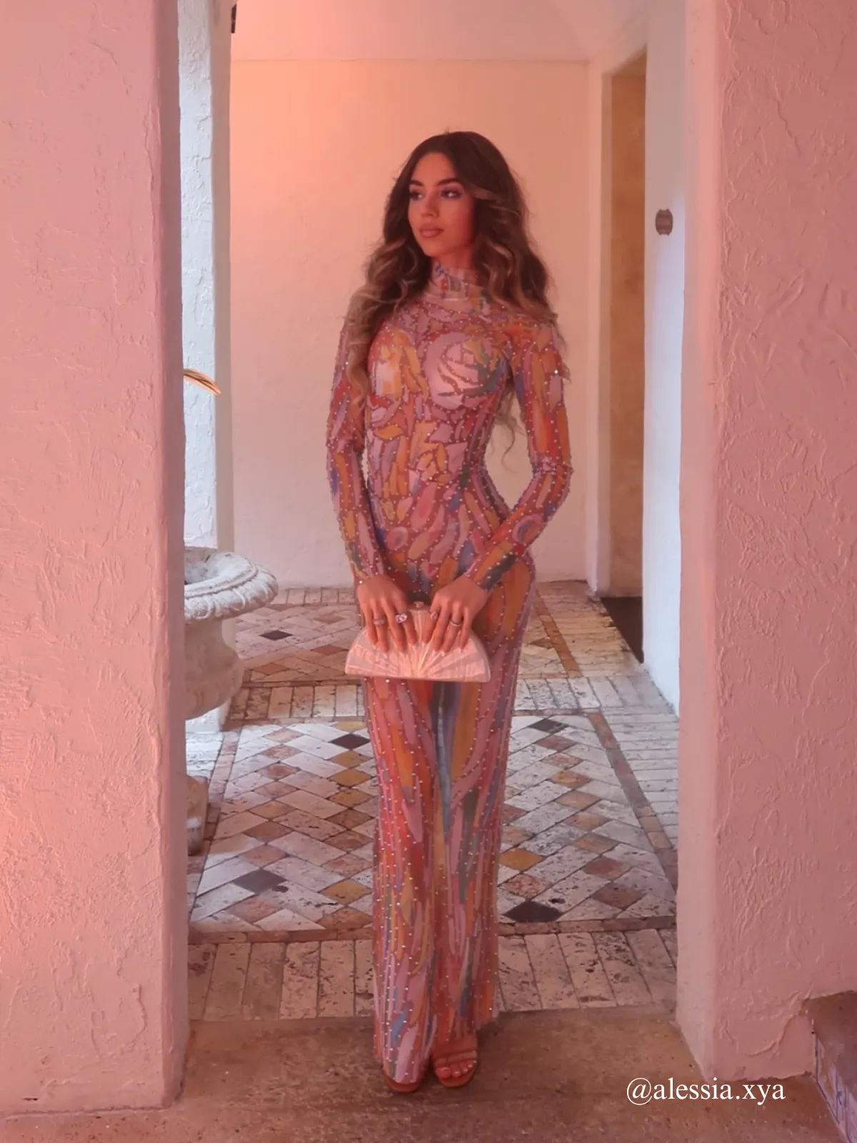 Rupok Turtleneck Rhinestone Maxi Dress sold by Mew Mews product image thumbnail 4