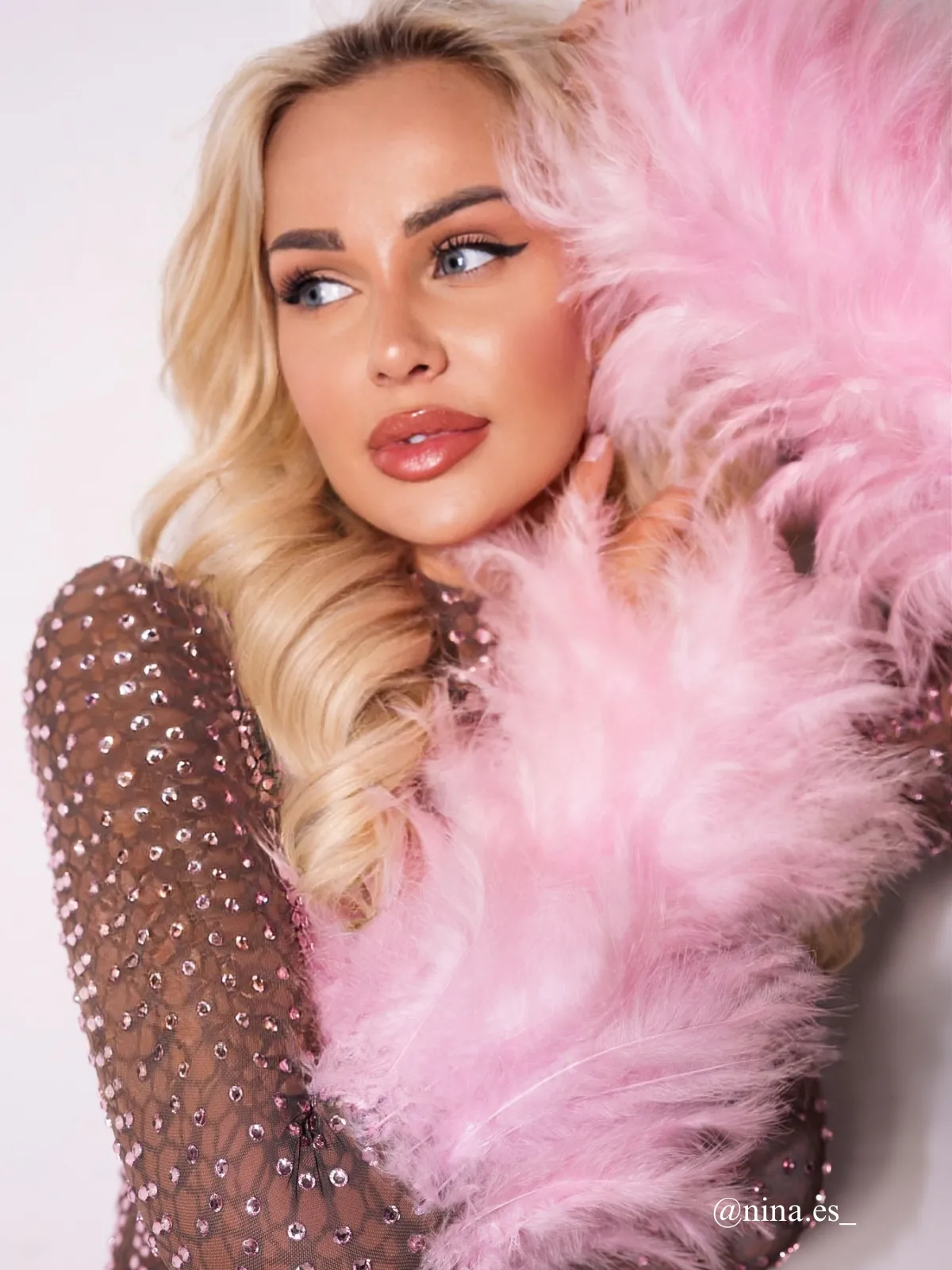 Braylene Rhinestone Feather Trimmed Mini Dress sold by Mew Mews product image thumbnail 3