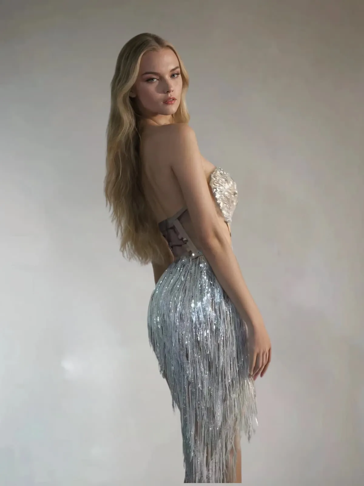 Thalorin Rhinestone Fringe Skirt Set sold by Mew Mews product image thumbnail 5